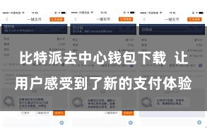 比特派去中心钱包下载  让用户感受到了新的支付体验